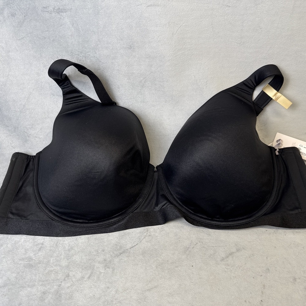 Ambrielle Balconette Bra Size 50 DD Black Wired Full Figure Sheer‎ Sides New